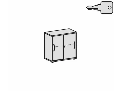 schuifdeurkast,HxBxD 798x800x425mm,1xhouten vloer,2ordnerhoogte