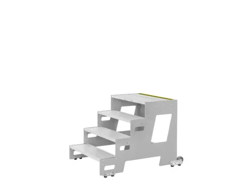 bordestrap,verrijdbaar,bordes H 0,6m,3treden,aluminium