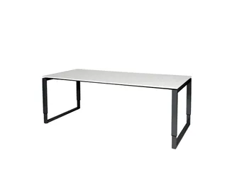 Domino Plus Bureau Hoogte Verstelbaar 2000x900mm Grijs 25mm Zwart - 1