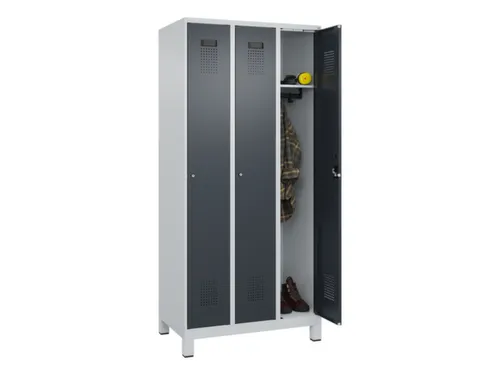 locker,HxBxD 1950x900x500mm,3vak,vak B 300mm,cil.-slot,voeten