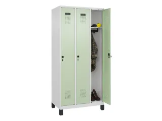 locker,HxBxD 1950x900x500mm,3vak,vak B 300mm,draaigrendel,voeten - 1