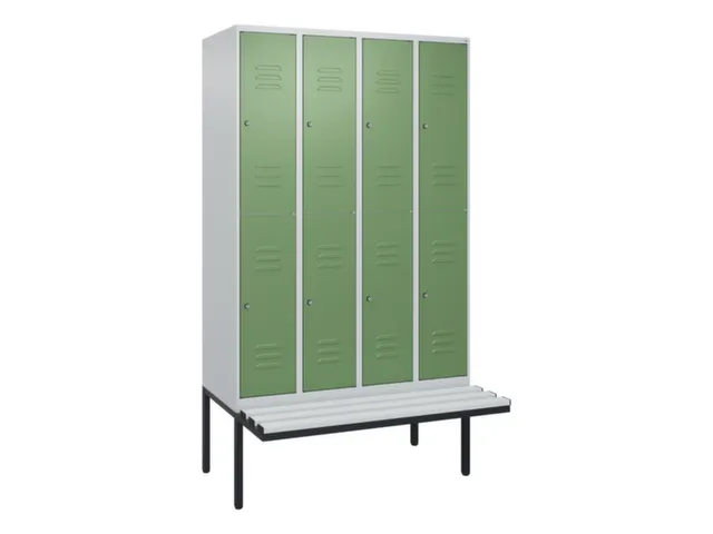 armoire vestiaire avec banc à deux niveaux HxlxP 2120x1200x815mm