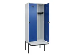 locker met bank,HxBxD 2120x800x815mm,2vak,vak B 400mm,draaigrendel