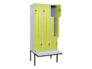 Z-garderobekast,HxBxD 2120x900x815mm,6vak,vak B 300mm,draaigrendel - 2