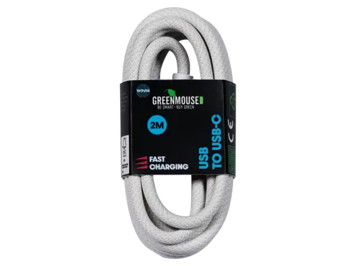 Kabel Green Mouse USB-A to USB-C data Woven 2m blisterverpakking