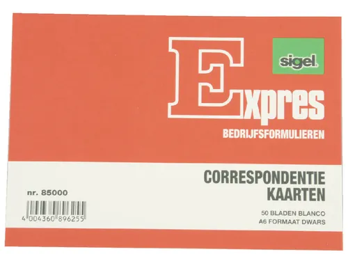 Correspondentiekaart Sigel Expres A6 blanco ivoorkarton pak à 50 stuk