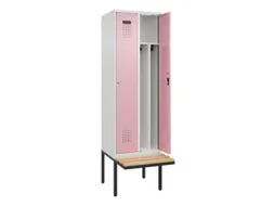 locker met bank,voor scheiding van kleding,HxBxD 2120x600x815mm,2vak