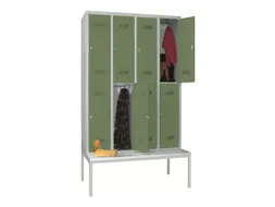 banklocker,dubbeldeks,HxBxD 2150x1200x800mm,RAL7035,front RAL6011
