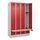locker met bank,HxBxD 1950x1200x815mm,4vak,vak B 300mm,cilinderslot