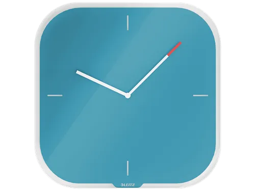 Wandklok Leitz Cosy blauw glas