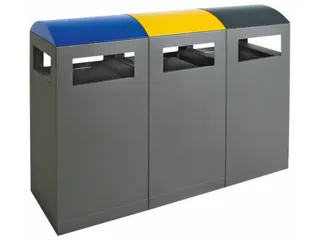 Afvalverzamelstation Niet-Brandbaar 3X90 Liter 1050X1350X450Mm Grijs - 2