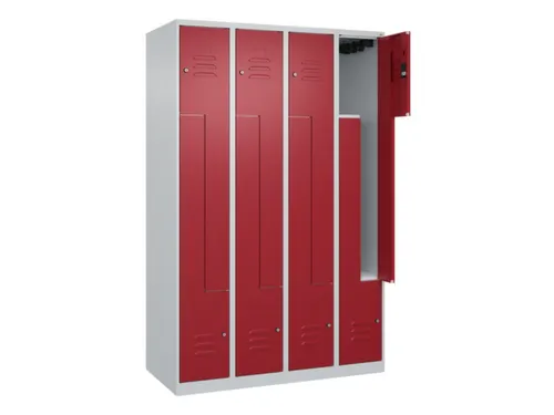Z-garderobekast,HxBxD 1850x1200x500mm,vak B 150/300mm,cil.-slot