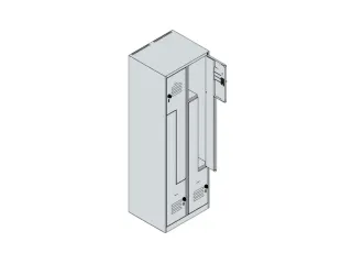 Z-garderobekast,HxBxD 1850x600x500mm,vak B 150/300mm,cil.-slot - 4