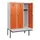locker met bank,HxBxD 1950x1200x815mm,3vak,vak B 400mm,draaigrendel