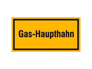 aanwijzingsbord,Gas-hoofdkraan,PVC,om te verlijmen,HxB 100x200mm - 1