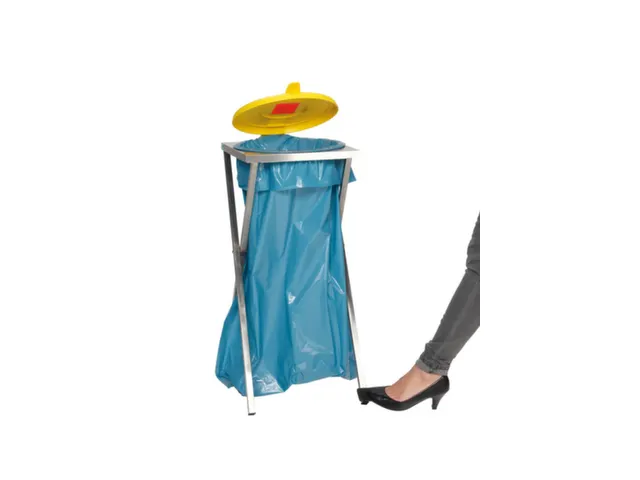 Rvs Afvalverzamelaar 120 Liter Zak 900x400x450mm Voetpedaal Deksel