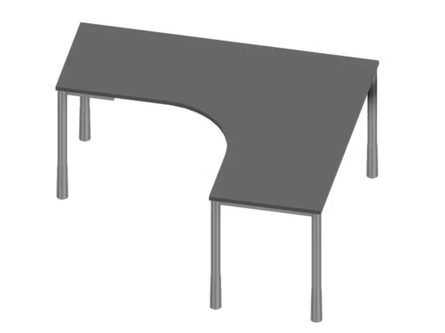 bureau à retour à hauteur réglable MS-gris foncé