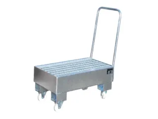 verrijdbare opvangbak,v. 2x60l vat,opvangvol. 61l,HxBxD 1075x500x940mm - 1