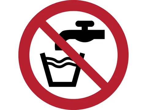 Pictogram bordje Djois Geen drinkwater Ø100mm rood