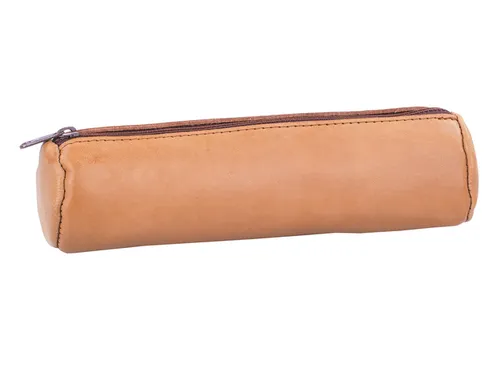 Pennenetui Oxford 22x6cm leer rond naturel