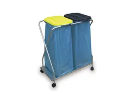 Lichte Afvalverzamelaar 2x70/120 liter 1010x750x500mm Verrijdbaar