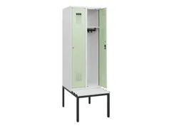 locker met bank,HxBxD 1950x600x815mm,2vak,vak B 300mm,cilinderslot