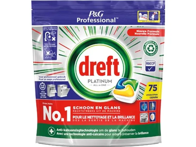 vaatwasmiddel Platinum Lemon, 75 capsules