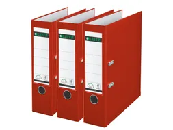 Leitz 180° Ordner 1010 80mm A4 PP Rood 3 stuks