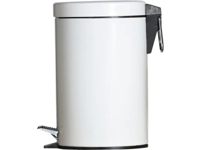 pedaalemmer,3l,HxØ 270x167mm,binnenbak kunststof,romp metaal wit