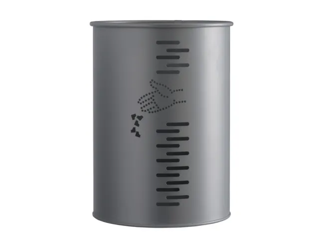 prullenmand,22l,HxØ 390x290mm,paalmontage,romp staal mangaangrijs