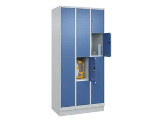 lockerkast,HxBxD 1950x900x500mm,3x4vakken,vak B 300mm,cil.-slot,sokkel - 1