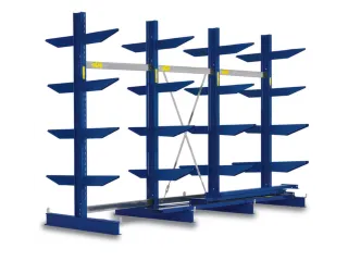 Draagarmstelling 1980x3808x1100mm 2x5etages 700kg/etage Ral5010 - 1