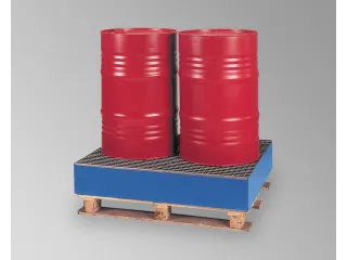 Palletopzetbak 2x 200l Opvangvol. 210l Staal 240x 1250x 820mm Rooster - 1