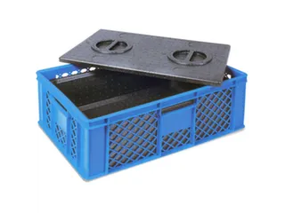 Euronorm-stapelbak,m. isoleerbox,HxLxB 240x600x400mm,20l,PE,blauw - 1