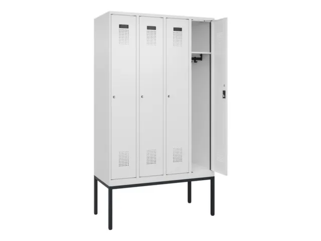 locker,HxBxD 2120x1200x500mm,4vak,vak B 300mm,cil.-slot,voetonderstel