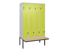 Z-garderobekast,HxBxD 2120x1200x815mm,8vak,vak B 300mm,draaigrendel