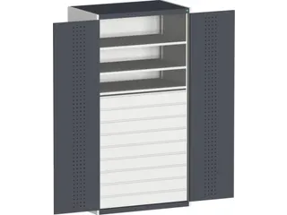 systeemkast HxBxD 2000x1300x650mm 3xStalen bodem 9laden Ral7035 Ral701 - 2