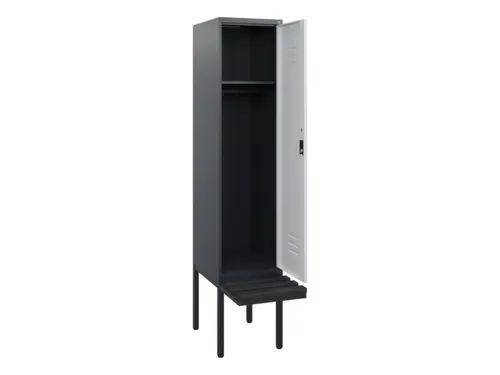 locker met bank,HxBxD 1950x400x815mm,1vak,vak B 400mm,draaigrendel