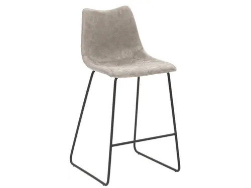 Barkruk mySOLO Sledeframe Zwart met Zitting kunstleder Vintage Grijs
