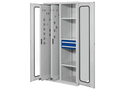 verticale kast,HxBxD 1950x1000x600mm,vensterdeur,RAL5010