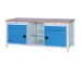 werkbank,HxBxD 860x2000x750mm,onderstel RAL3003,fronten RAL3003