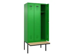 locker met bank,HxBxD 2120x900x815mm,3vak,vak B 300mm,cilinderslot