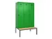 locker met bank,voor scheiding van kleding,HxBxD 2120x1200x815mm,3vak