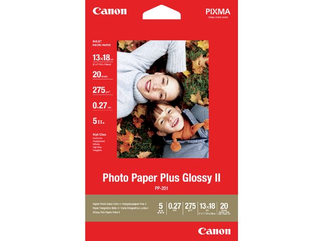 Inkjetpapier Canon PP-201 13x18cm 260 gram plus 20vel | FotopapierWinkel.be