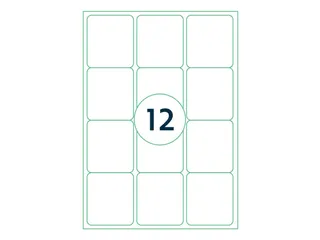 Etiketten Zelfklevend Wit 12 op A4 63.5x72mm 1000 Vel - 1