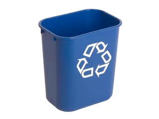 Rechthoekige Afvalbak 12.9 Liter Blauw Recyclingsymbool Rubbermaid - 1