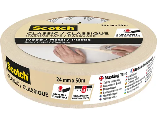 Afplaktape Scotch Classic 24mmx50m beige