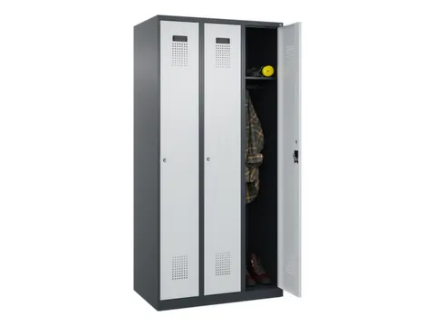 locker,HxBxD 1850x900x500mm,3vak,vak B 300mm,cil.-slot,staand op vloer