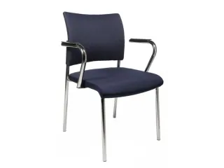Bezoekersstoel Armleuningen Donkerblauw Stof 430x480x450mm - 1