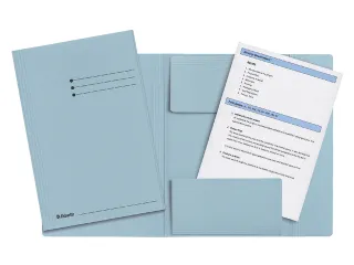 Dossiermap Esselte folio 3 kleppen manilla 275gr blauw - 3